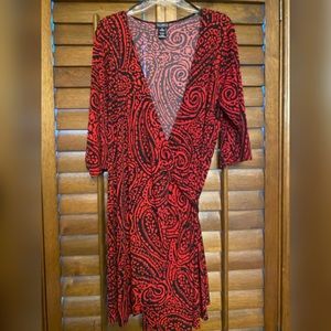 Red and Black Swirled Dress
